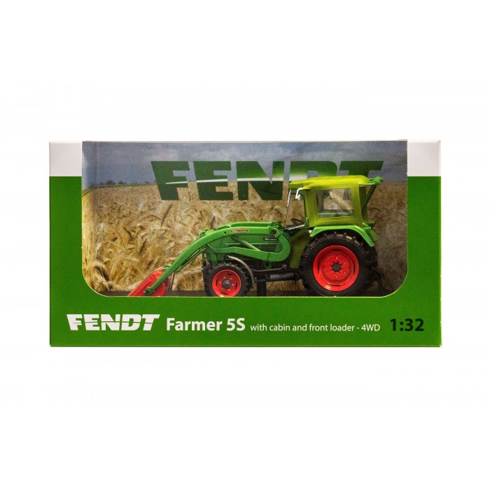Universal Hobbies 1/32 Scale Fendt Farmer 5S - 4WD with Peko's Cabin and BAAS' Front Loader Tractor Diecast Replica UH5310