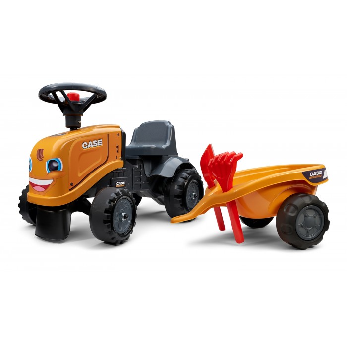 Falk Case CE Tractor with Trailer, Rake and Shovel, 2 sets of stickers, Ride-on and Push-along +1.5 years FA297C