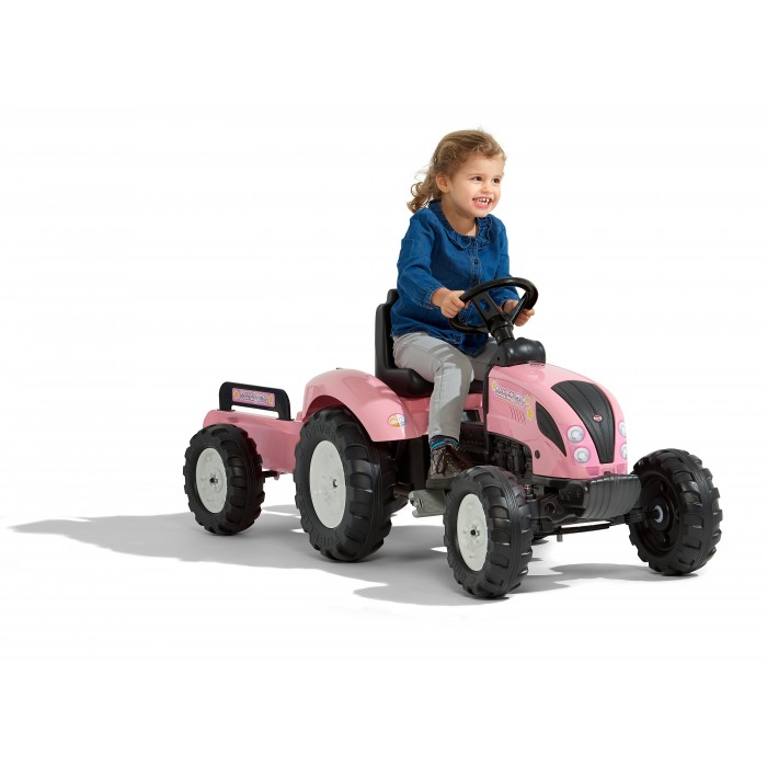 Falk Pink Country Star tractor with trailer, Ride-on +3 years FA1058AB