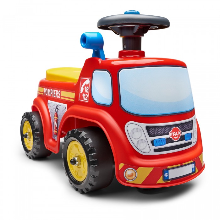 Falk Fireman Truck with opening seat and steering wheel with a horn, Ride-on and Push-along +1.5 years FA700