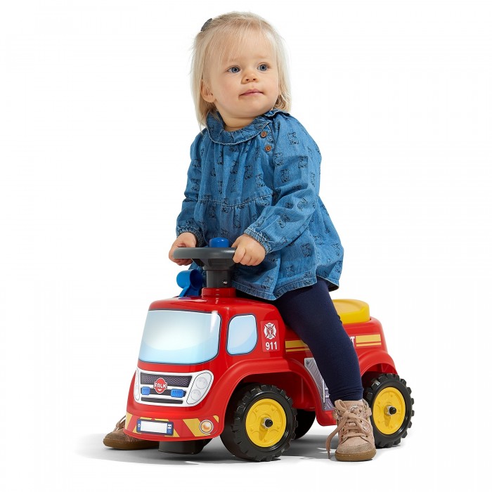 Falk Fireman Truck with opening seat and steering wheel with a horn, Ride-on and Push-along +1.5 years FA700
