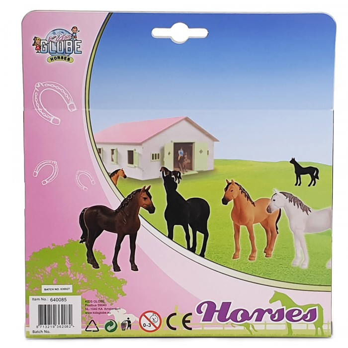 Kids Globe 1:32 Scale 4 Piece Horses Toy KG640085
