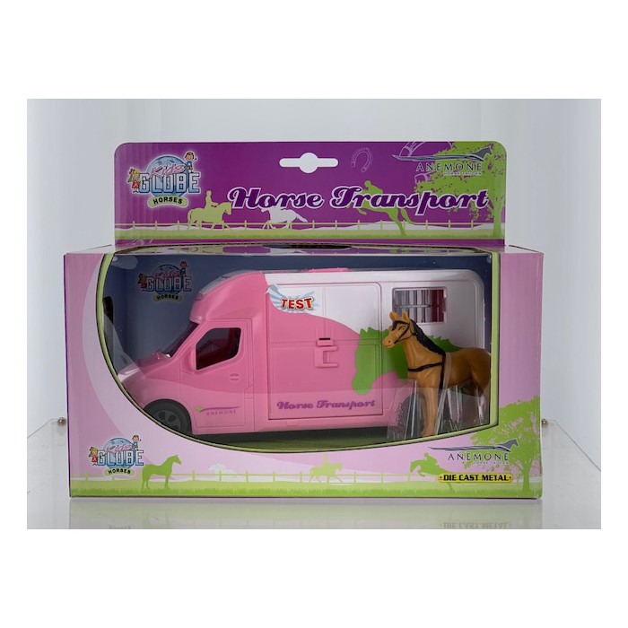 Kids Globe 1:32 Scale Pink Diecast Anemone Horse Truck Toy With One Horse and Horse Sound KG510212