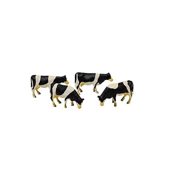 Kids Globe 1:50 Scale 4 Piece Standing Black and White Cow Set KG571967