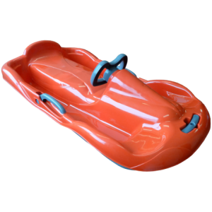 Belli Orange Steerable Snow Sled with Brake and Handle Cord For Kids and Adults BE02193