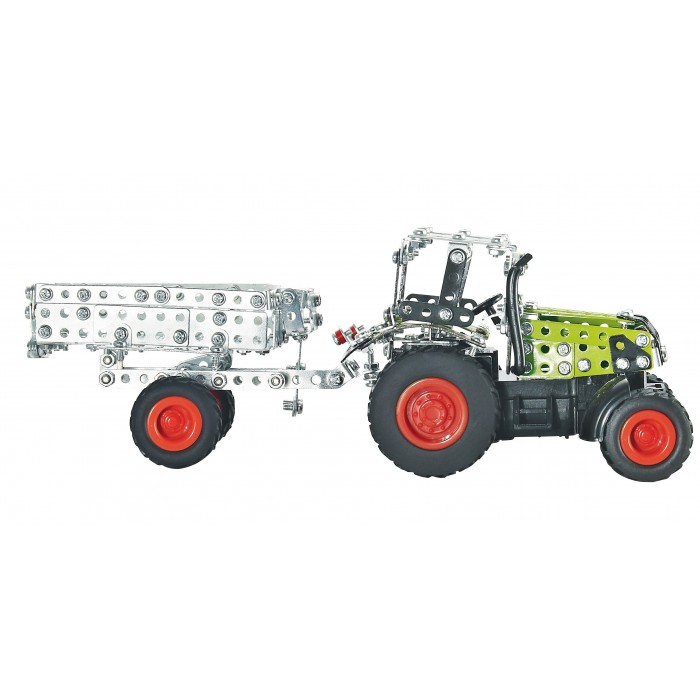 Tronico Micro Series - Claas Axion 850 Tractor with Trailer - Infra Red Controlled - 462 Parts Metal Construction set T9501