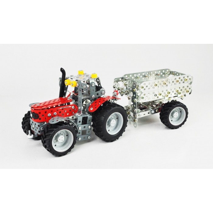 Tronico Mini Series - Massey Ferguson 5430 Tractor with Trailer - 700 Parts Metal Construction set T10031