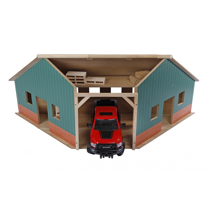 Kids Globe 1:16 scale Wooden Farm Shed Corner For 1 Tractor With Hayloft KG610339
