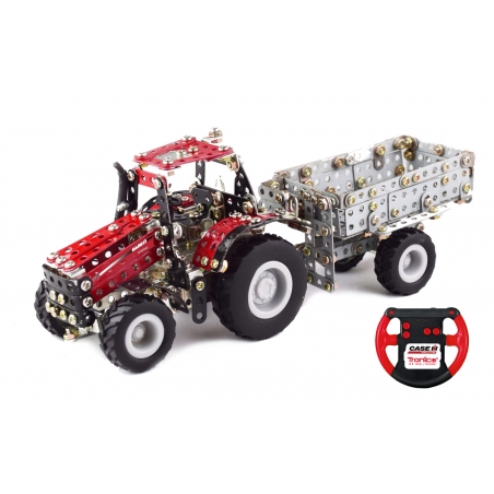 Tronico Micro Series - Case IH Magnum 340 Tractor with Trailer - Infra Red Controlled - 580 Parts Metal Construction set T9581