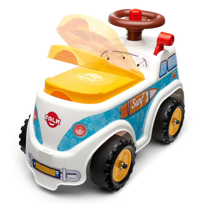 Falk Surfer Minivan Vehicle with Opening Seat and Steering Wheel with a Horn, Ride-on and Push-along, +1Year FA702