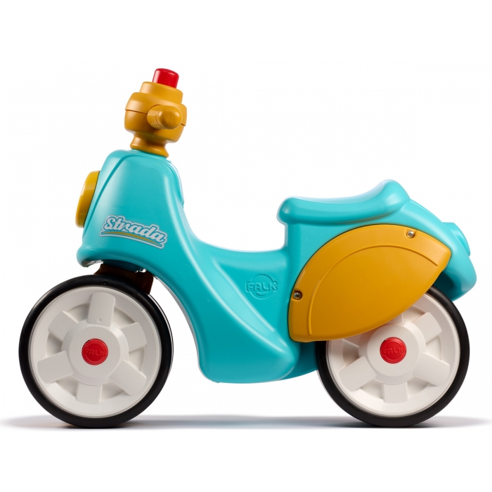 Falk Toddler Strada Scooter Toy, Ride-On Motocycle with Silent Wheels, Directional Handlebars, and Horn +1.5 Years FA800S