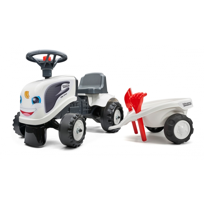 Valtra Baby Farmer Tractor with Trailer, Shovel and Rake, 2 sets of stickers, Ride-on and Push-along +1.5 years FA240C