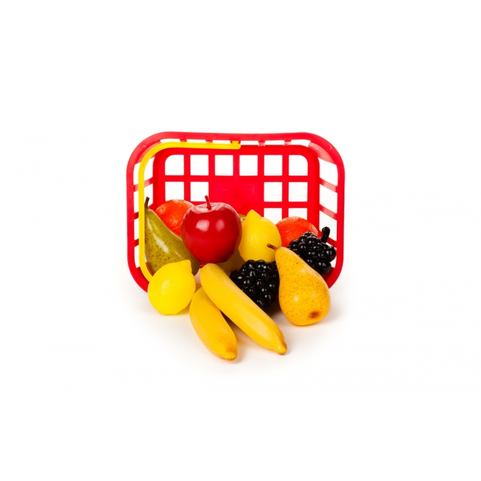 Basket of 12 Assorted Realistic Fruits Pretend Play Food for Toddlers and Kids Ages 2+LAP53831