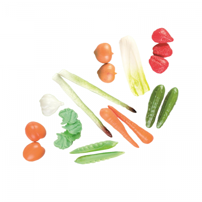 Spring Fruits & Vegetables Learning Play Food Set, 21-piece Realistic Pretend Food Toys for Toddlers Ages 2+ LAP41045