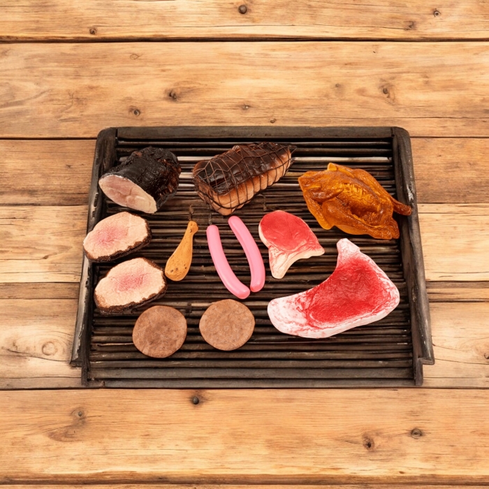 12-Piece Realistic Meat Play Food Set, Pretend BBQ & Kitchen Toys for Toddlers & Kids 2+ LAP41073