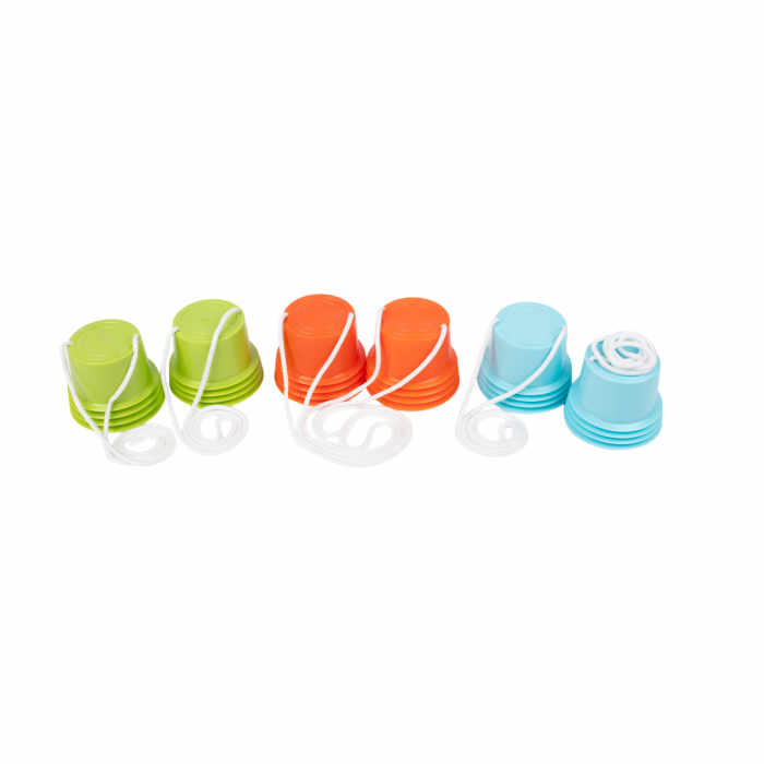 LAP Toys Set 3 Pairs Stilts with Ropes - Orange, Blue, Green LAP42962