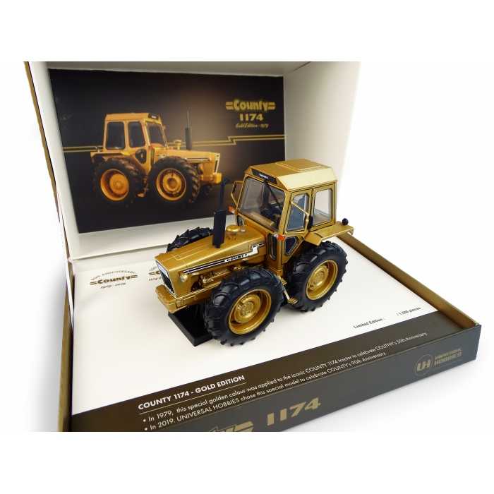 Universal Hobbies 1:32 Scale Ford County 1174 Tractor - Gold Edition - 50th anniversary County Model 1929-1979 -UH6211