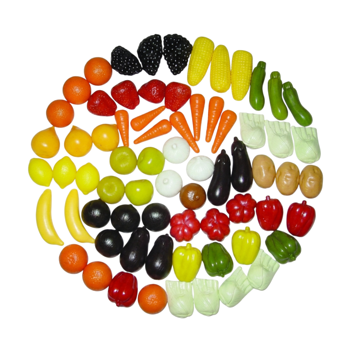 LAP Set of 48-piece of small assorted Fruits and Vegetables Play Food Toy for Ages +2 YearsLAP41112