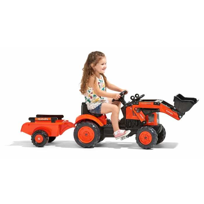 Falk Kubota M7171 Pedal Tractor with Front Loader and Trailer, Ride-on + 2 Years FA2065AM