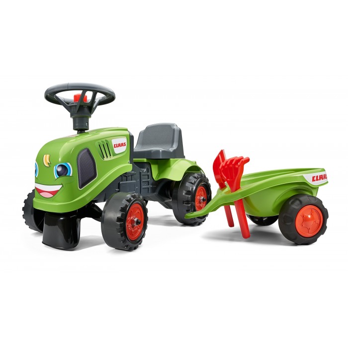 Falk ClaasTractor with Trailer, Rake and Shovel, 2 sets of stickers, Ride-on and Push-along +1.5 years FA212C