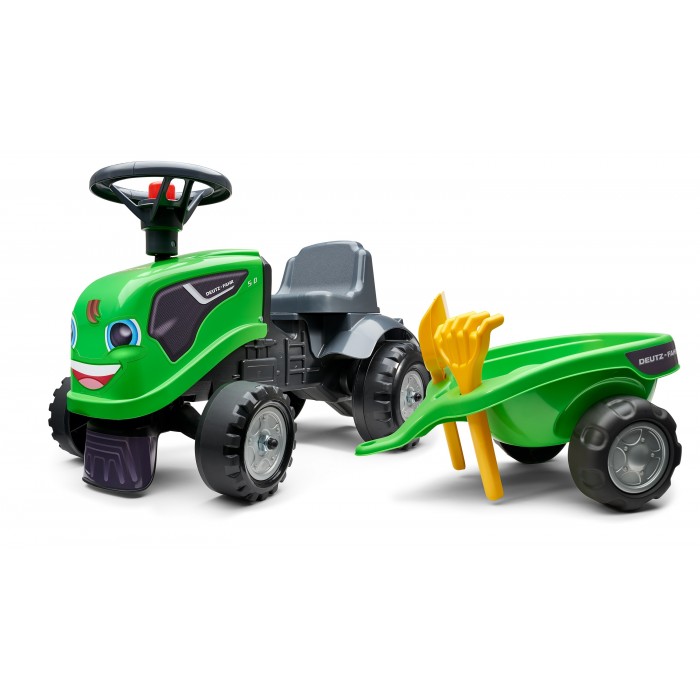 Falk Deutz-hr Tractor with Trailer, Rake and Shovel, 2 sets of stickers,Ride-on and Push-along +1.5 years FA230C